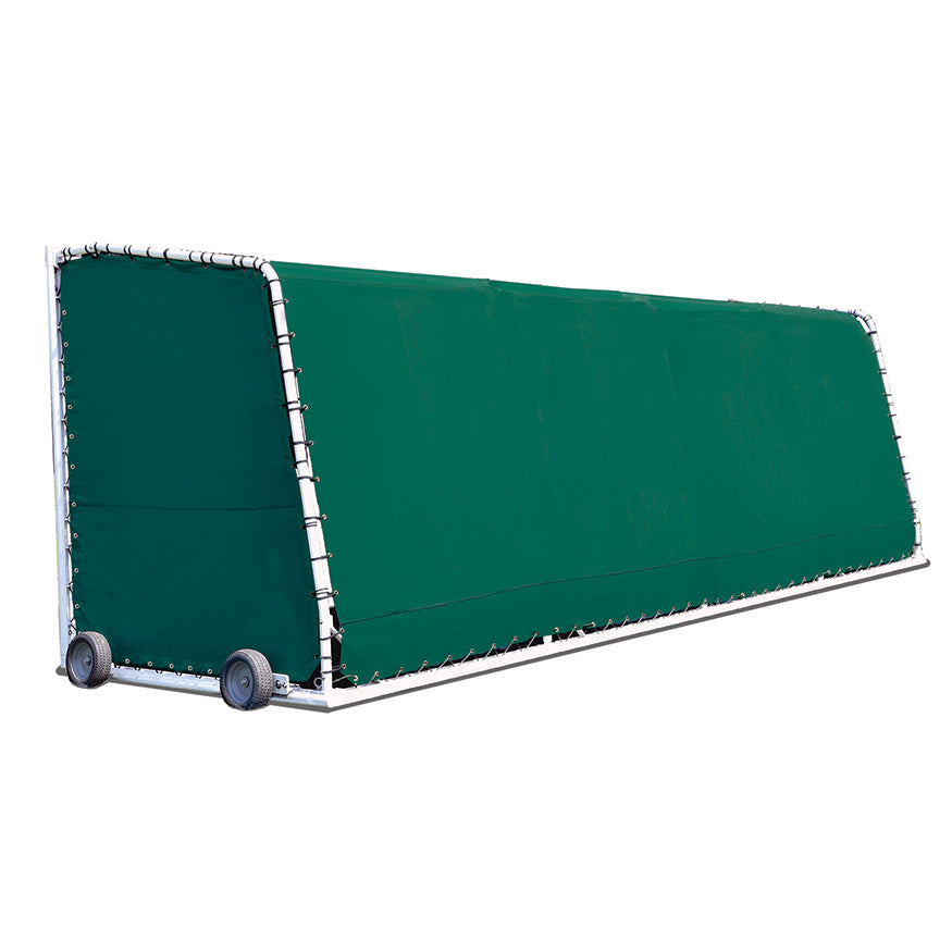 Club Team Shelter - Portable - Aluminum Frame with Weather Resistant Covering - 10 Seat (Green)