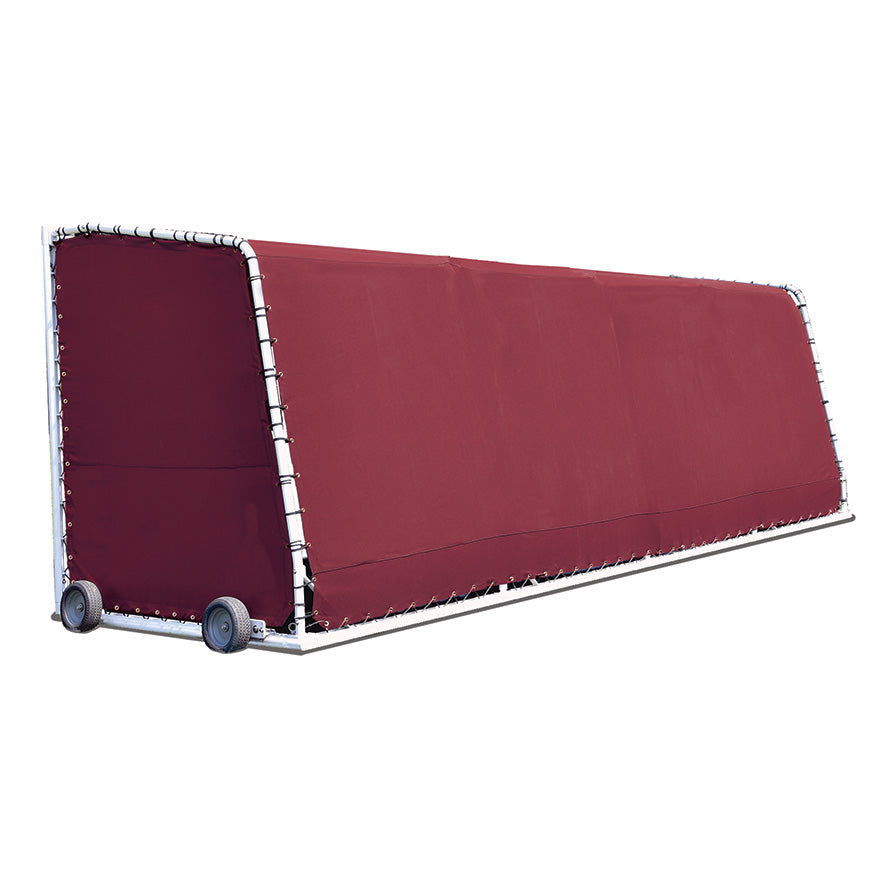 Club Team Shelter - Portable - Aluminum Frame with Weather Resistant Covering - 10 Seat (Red)