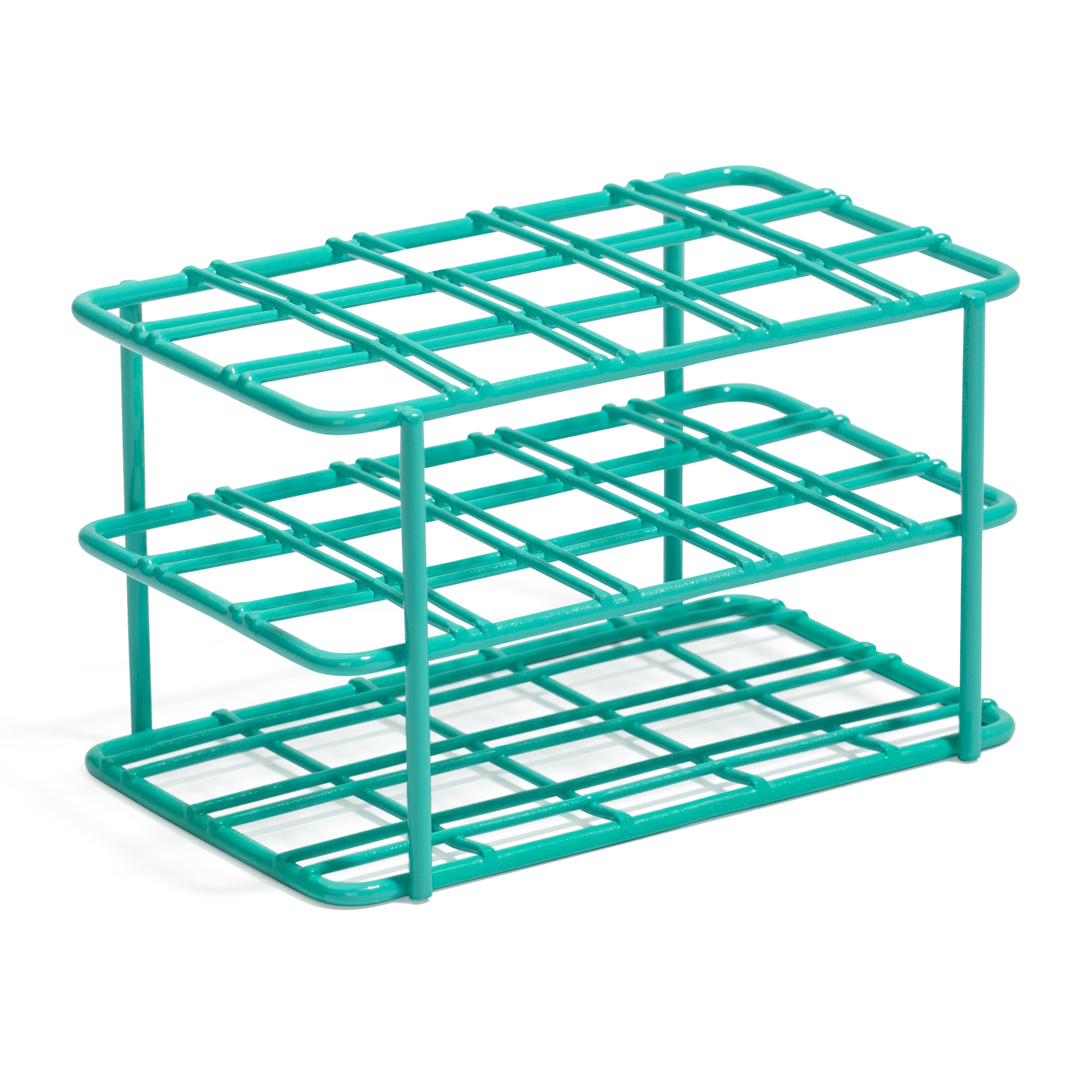 United Scientific® Coated Wire Rack, 15 mL Centrifuge Tubes, 15 Place, Teal