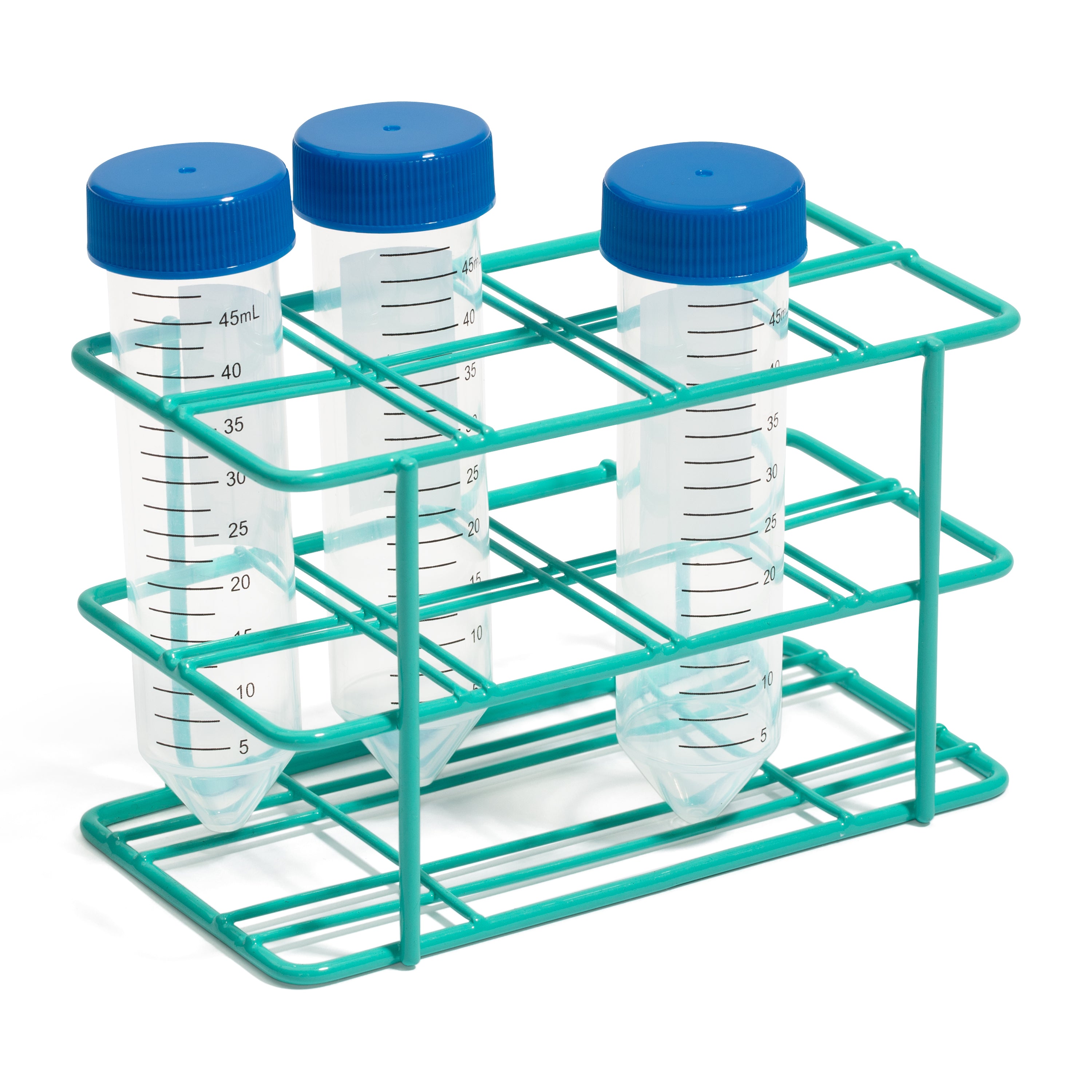 United Scientific® Coated Wire Rack, 50 mL Centrifuge Tubes, 8 Place, Teal