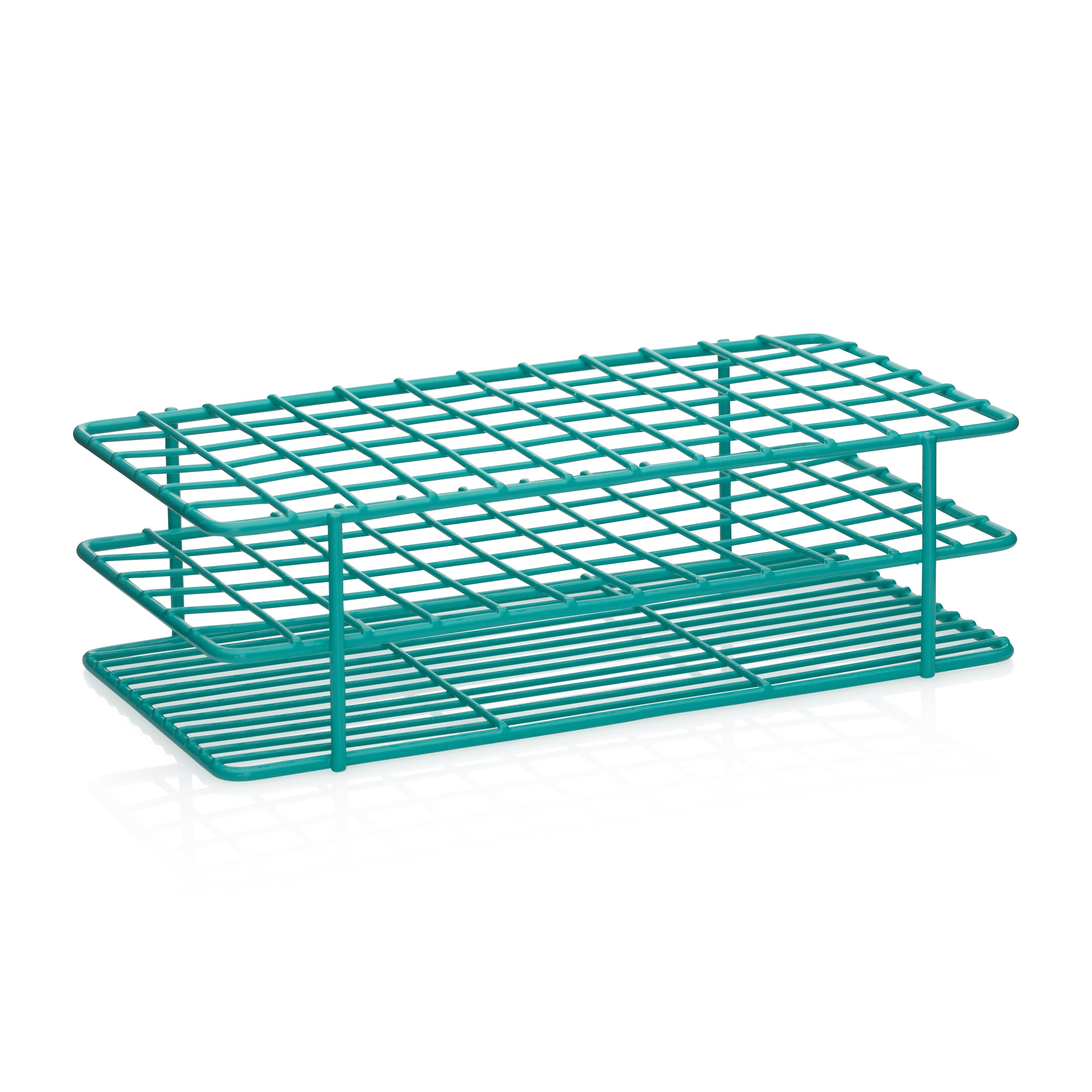 United Scientific® Coated Wire Rack, 10-13 mm Tubes, 72 Place, Teal