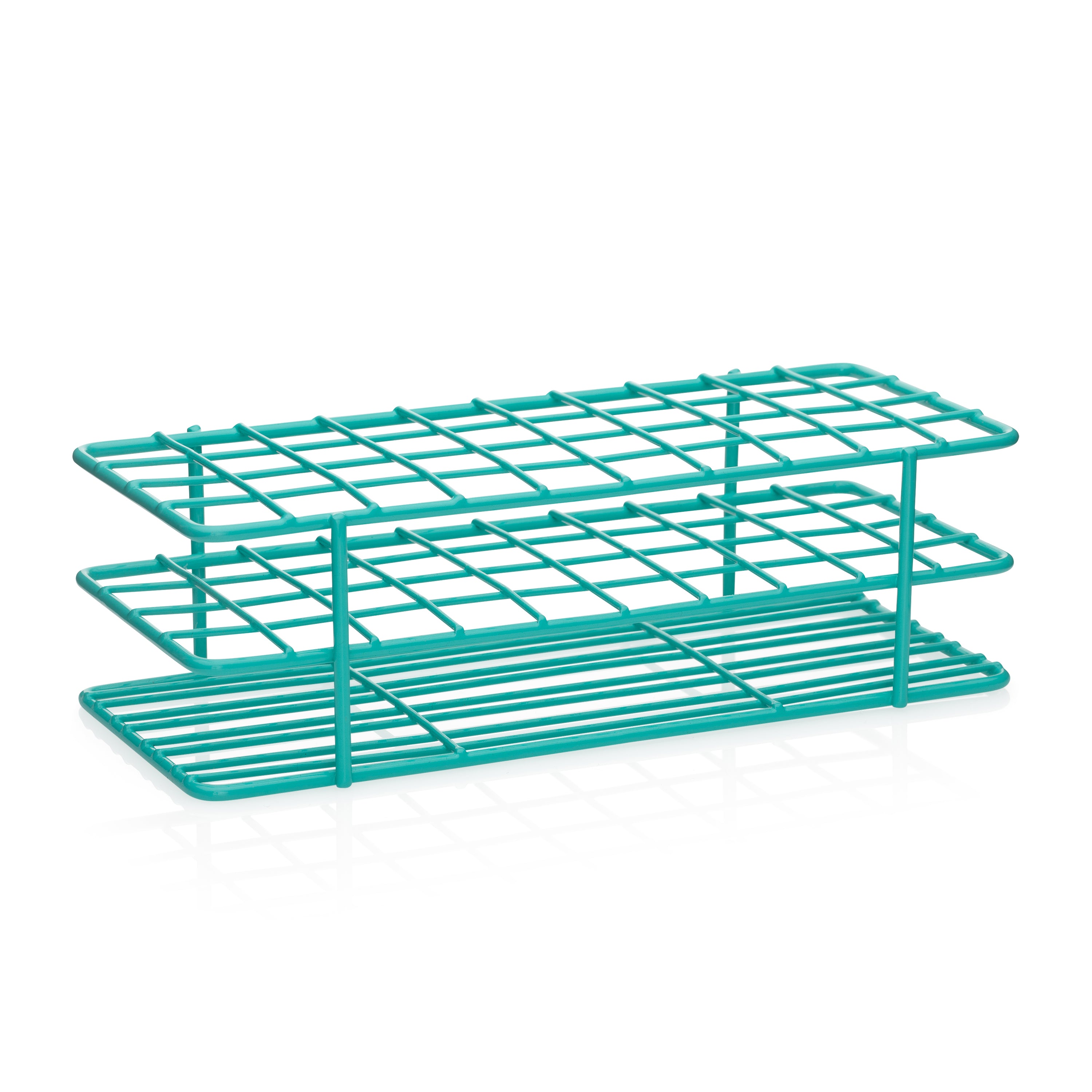 United Scientific® Coated Wire Rack, 13-16 mm Tubes, 40 Place, Teal