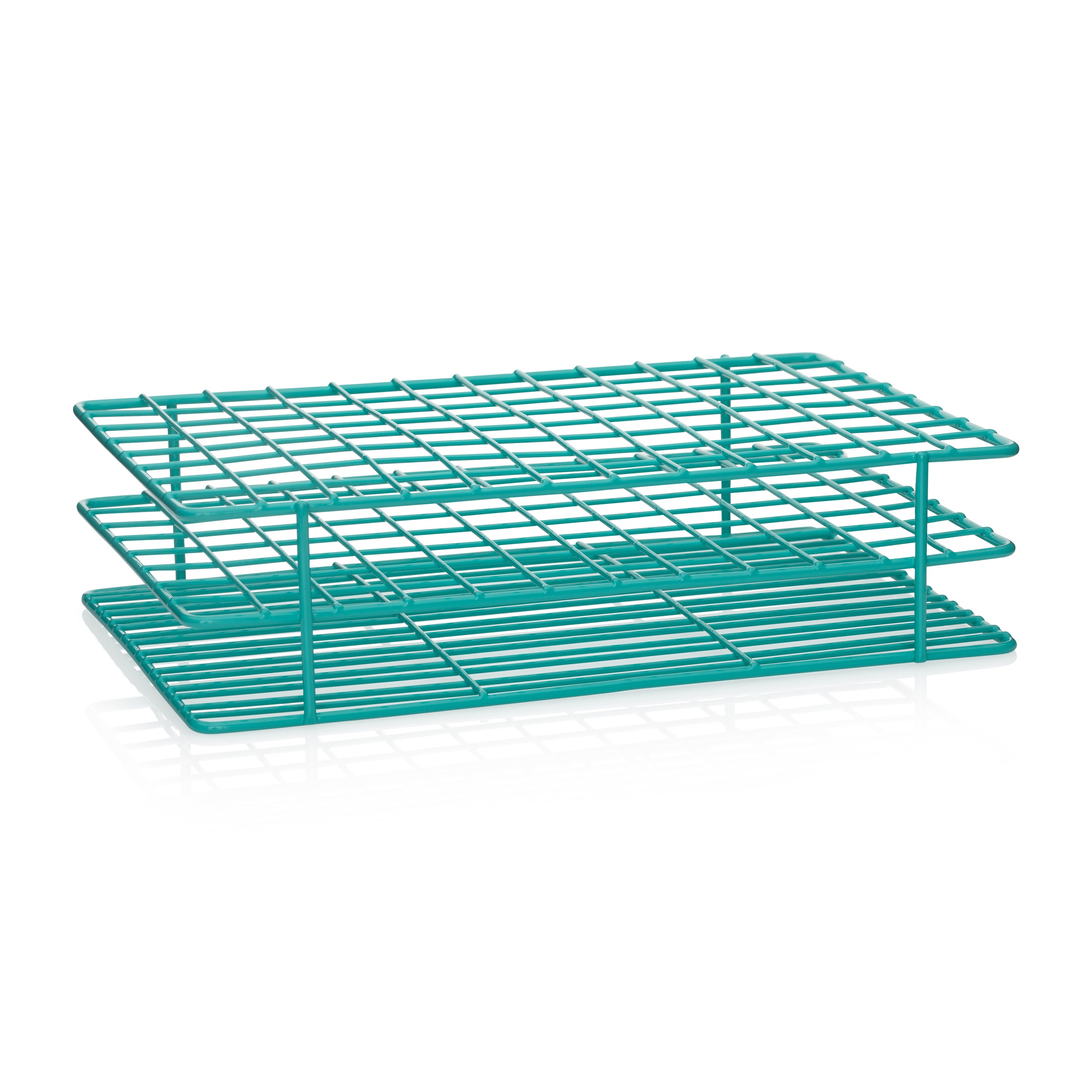 United Scientific® Coated Wire Rack, 13-16 mm Tubes, 96 Place, Teal