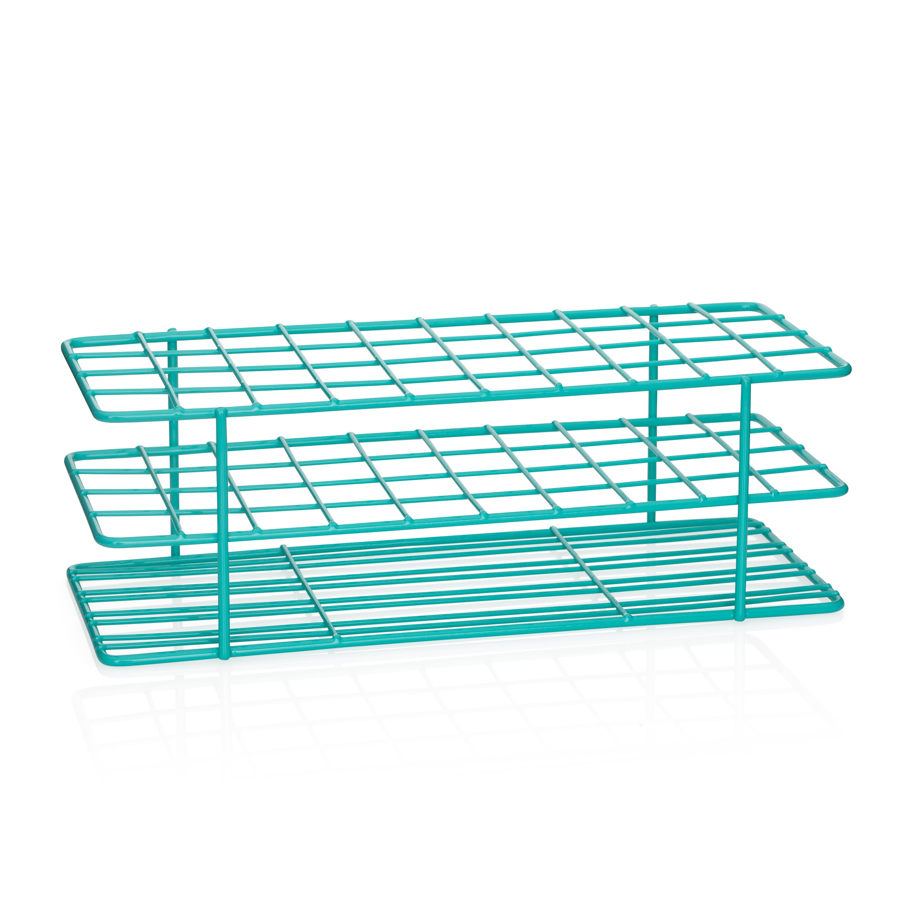United Scientific® Coated Wire Rack, 16-20 mm Tubes, 40 Place, Teal