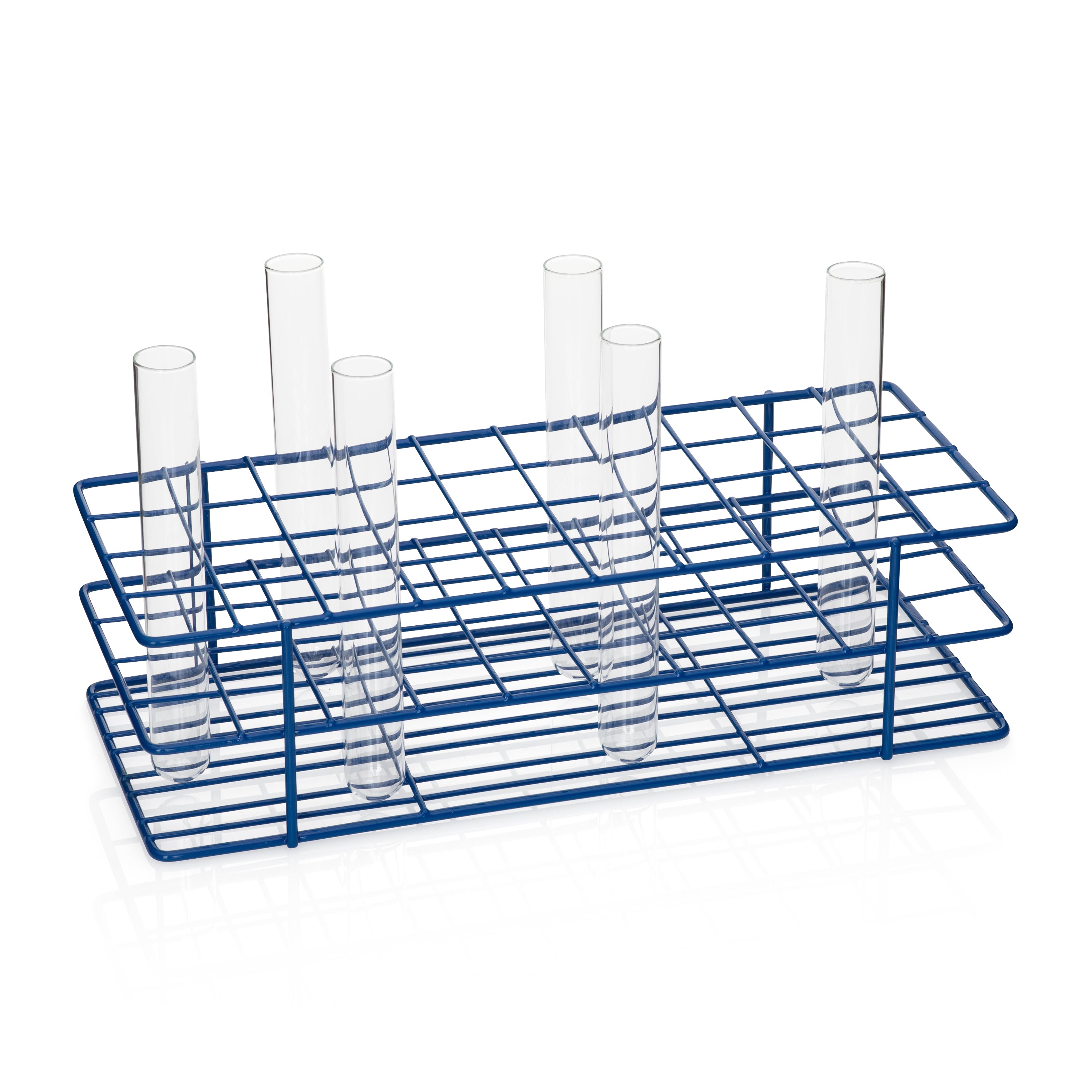 United Scientific® Coated Wire Rack, 20-25 mm Tubes, 40 Place, Blue