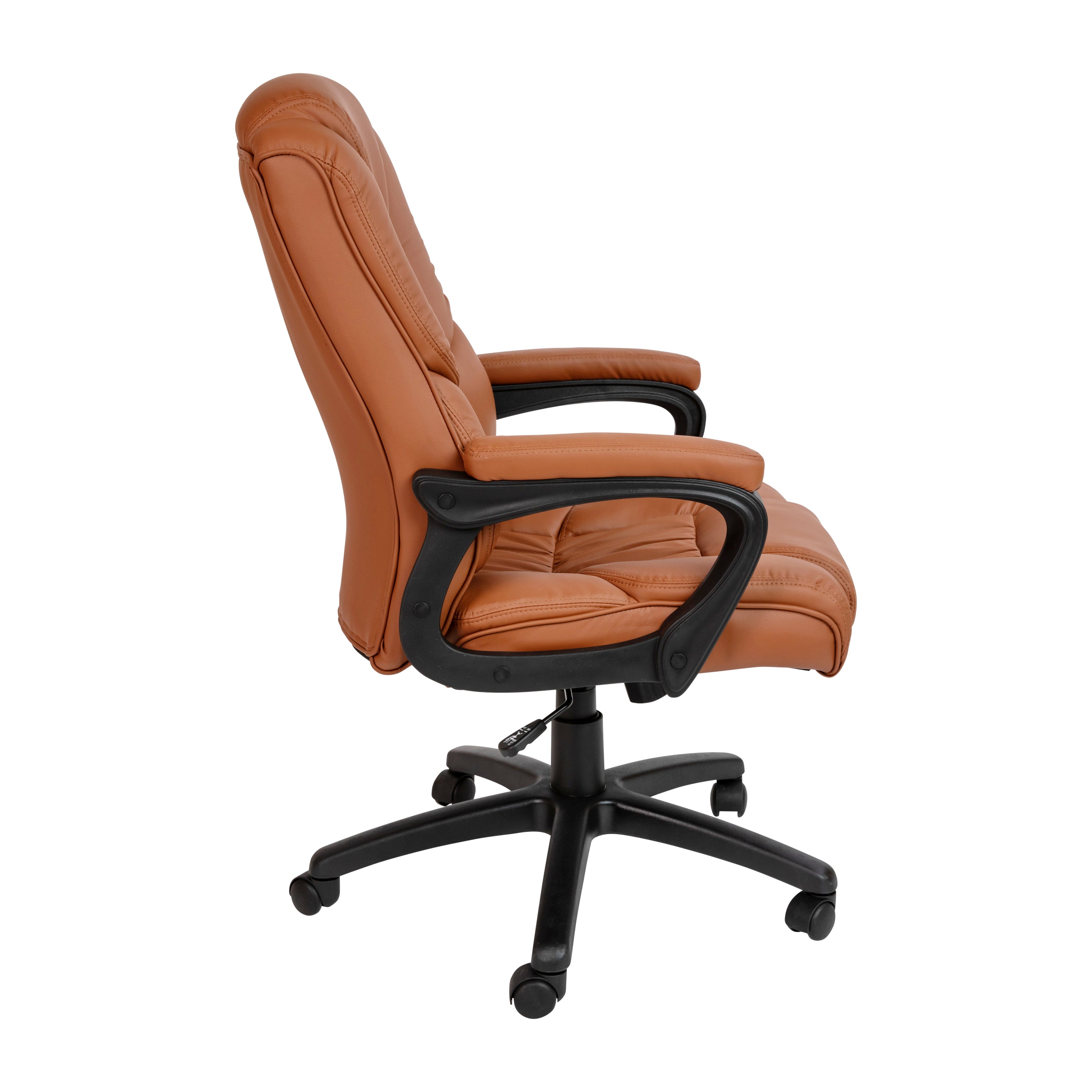 Flash Fundamentals Big & Tall 400 lb. Rated Brown LeatherSoft Swivel Office Chair with Padded Arms