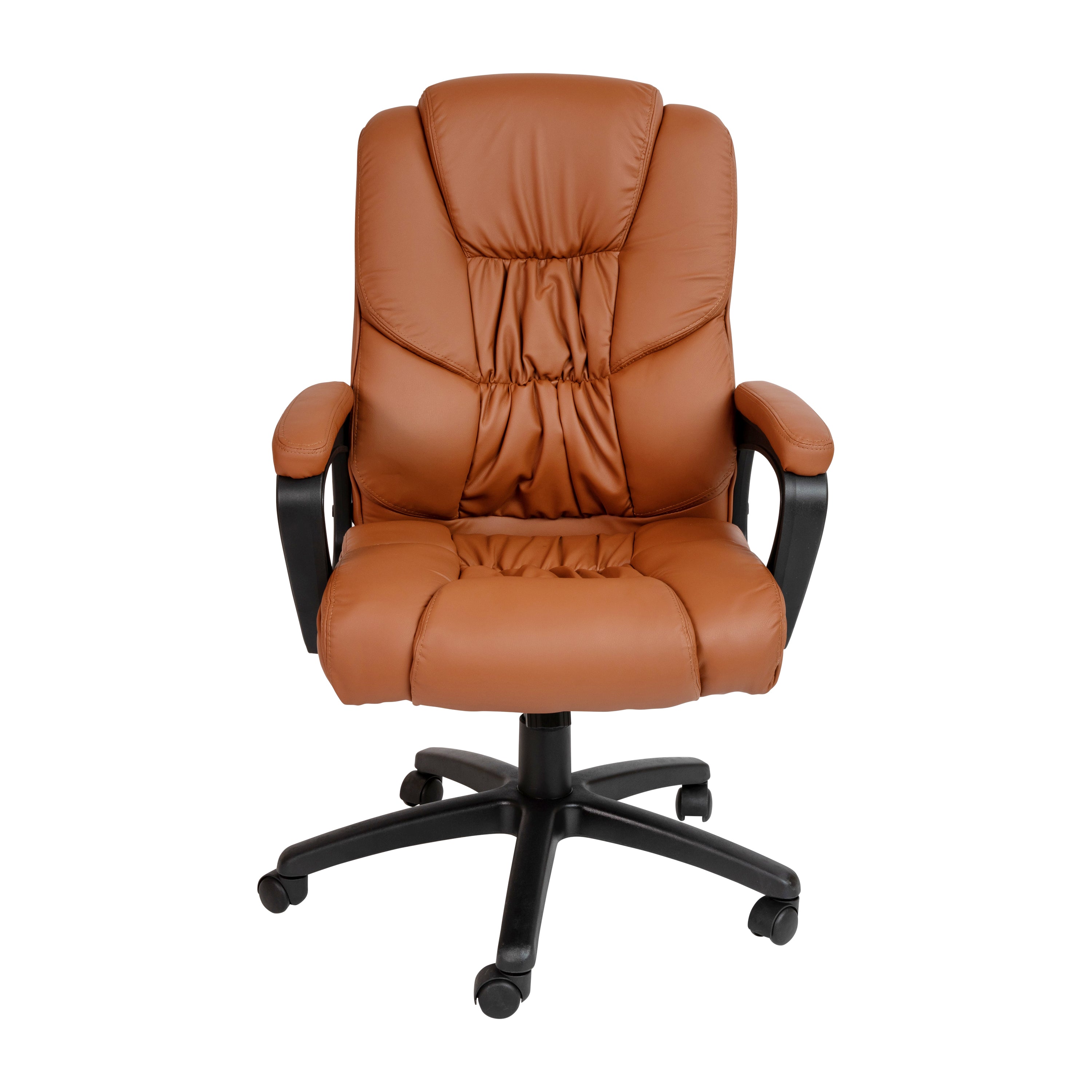 Flash Fundamentals Big & Tall 400 lb. Rated Brown LeatherSoft Swivel Office Chair with Padded Arms