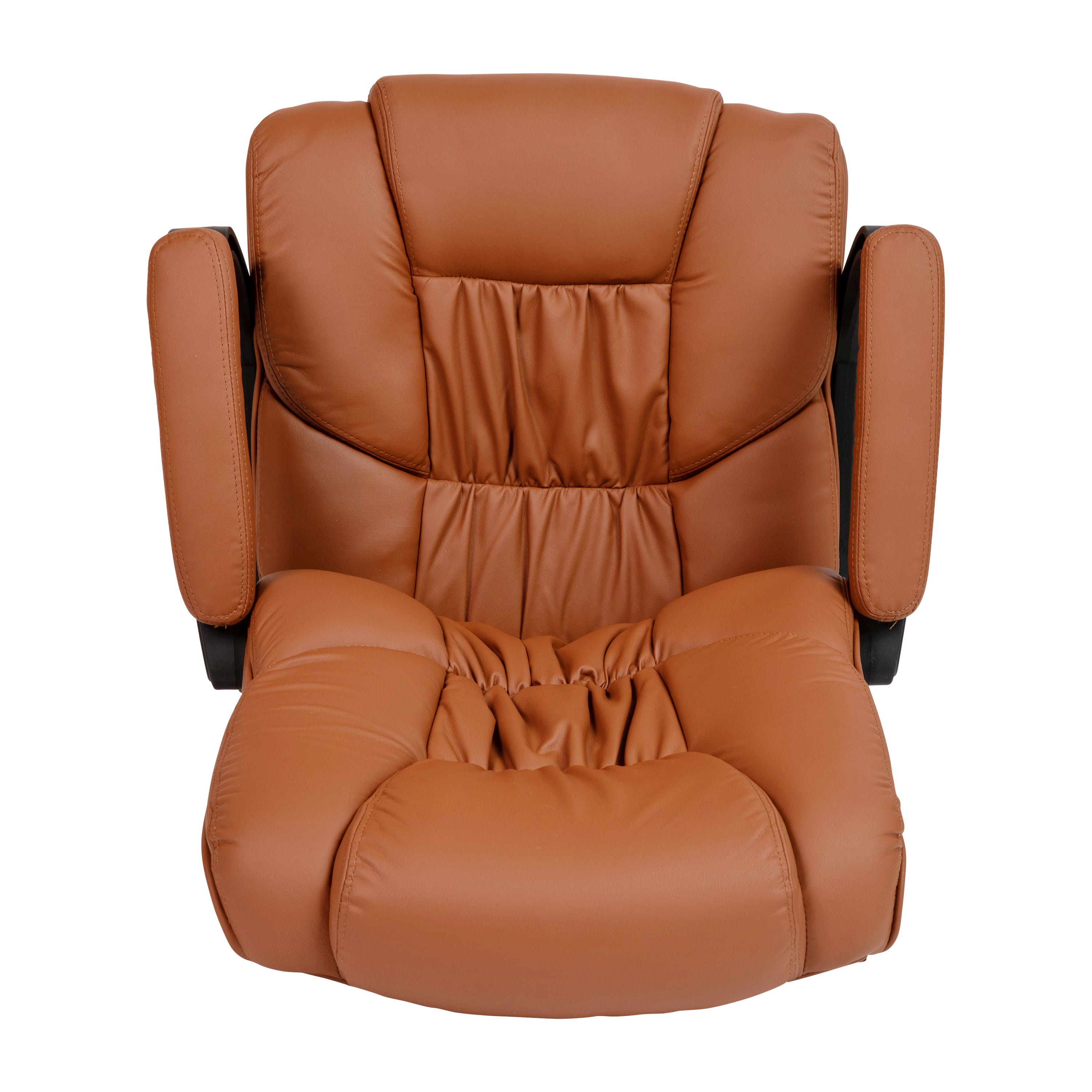 Flash Fundamentals Big & Tall 400 lb. Rated Brown LeatherSoft Swivel Office Chair with Padded Arms