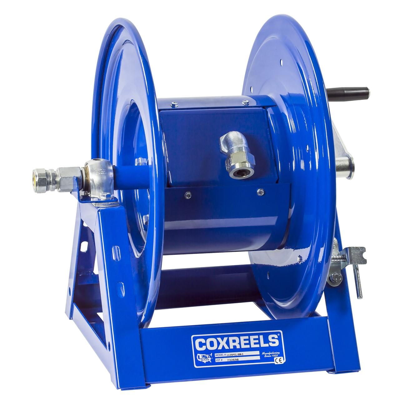 Cord Reel, 1125PCL, 250 ft Hose L, Hand Crank Drive, Steel