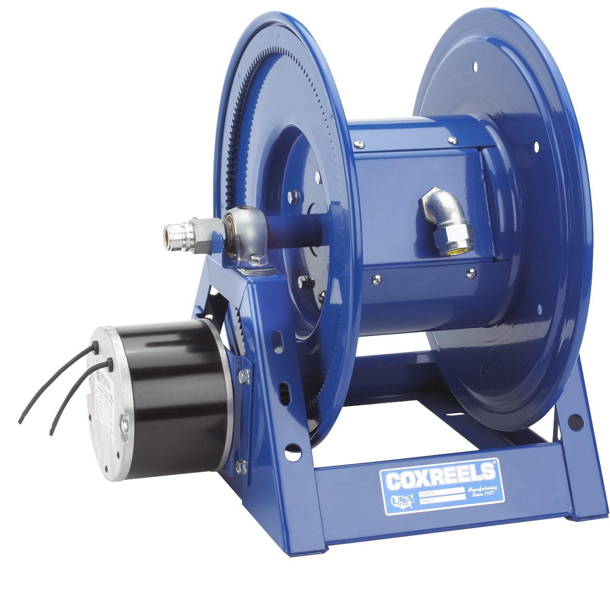 Cord Reel, 1125PCL, 250 ft Hose L, Motor Drive, Steel