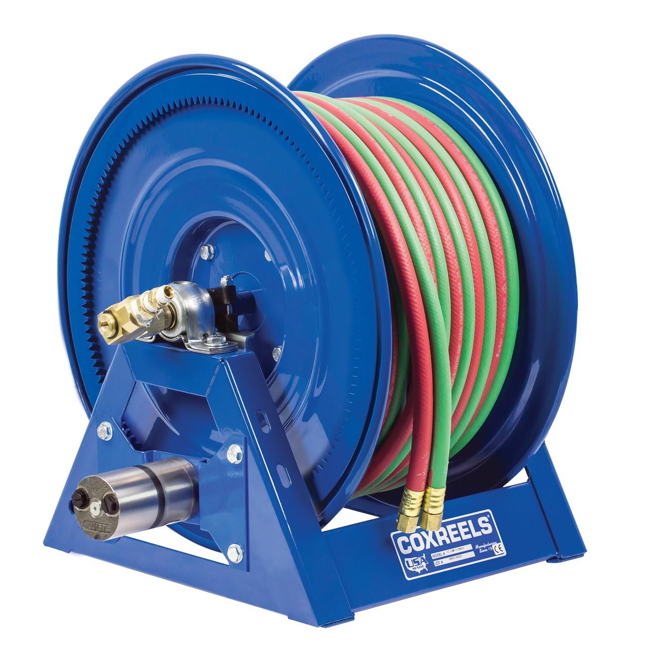 Hose Reel, 1275W, 3/8 Inch ID, 100 ft Hose L, Steel, Motor