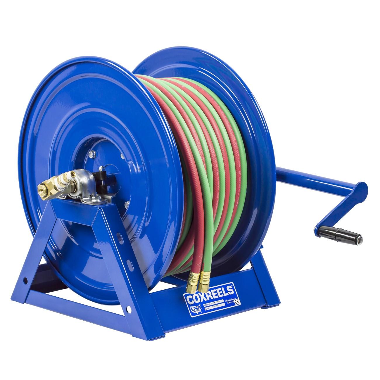Hose Reel, 1275W, 3/8 Inch ID, 250 ft Hose L, Hand Crank
