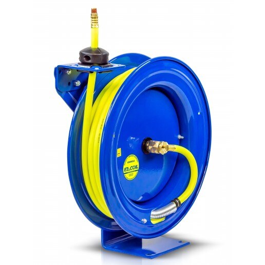 Hose Reel, HV Safety Hose, 3/8 Inch ID, 5/8 Inch OD, 50 ft L