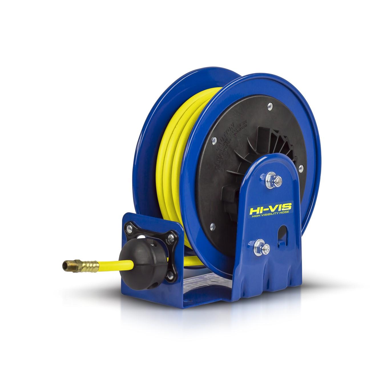 Hose Reel, HV Safety Hose, 3/8 Inch ID, 5/8 Inch OD, 20 ft L