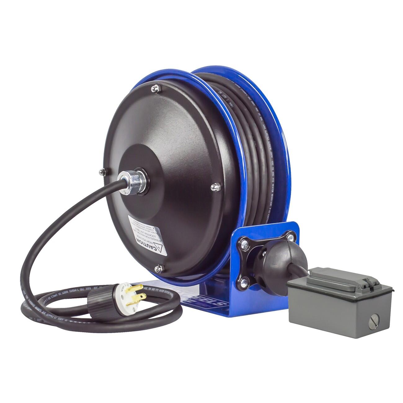 Cord Reel, PC10, 30 ft Hose L, Spring Drive, Steel