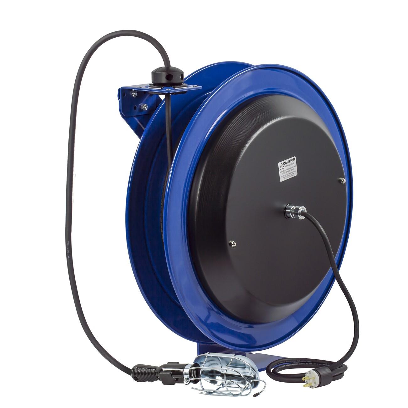 Cord Reel, PC, 100 ft Hose L, Spring Drive, Steel