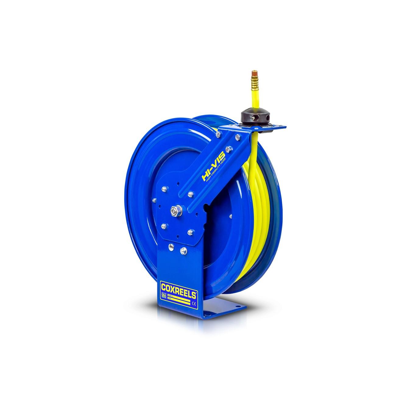 Hose Reel, HV Safety Hose, 3/8 Inch ID, 5/8 Inch OD, 25 ft L