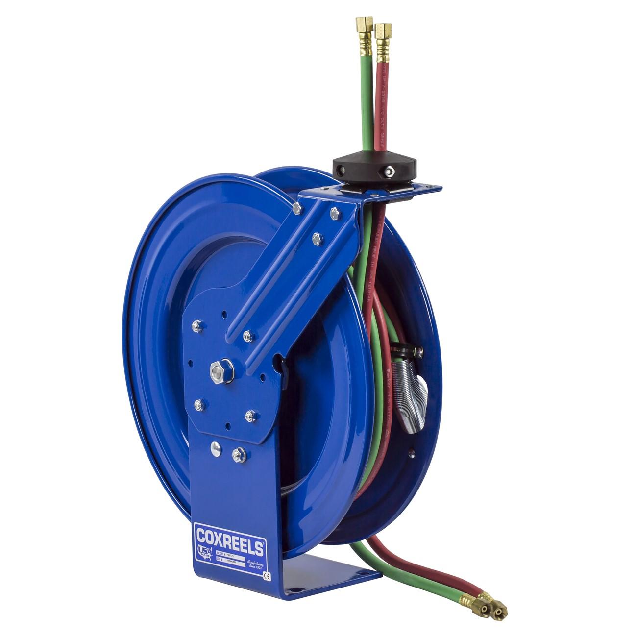 Hose Reel, P-W, 1/4 Inch ID, 25 ft Hose L, Steel, Spring