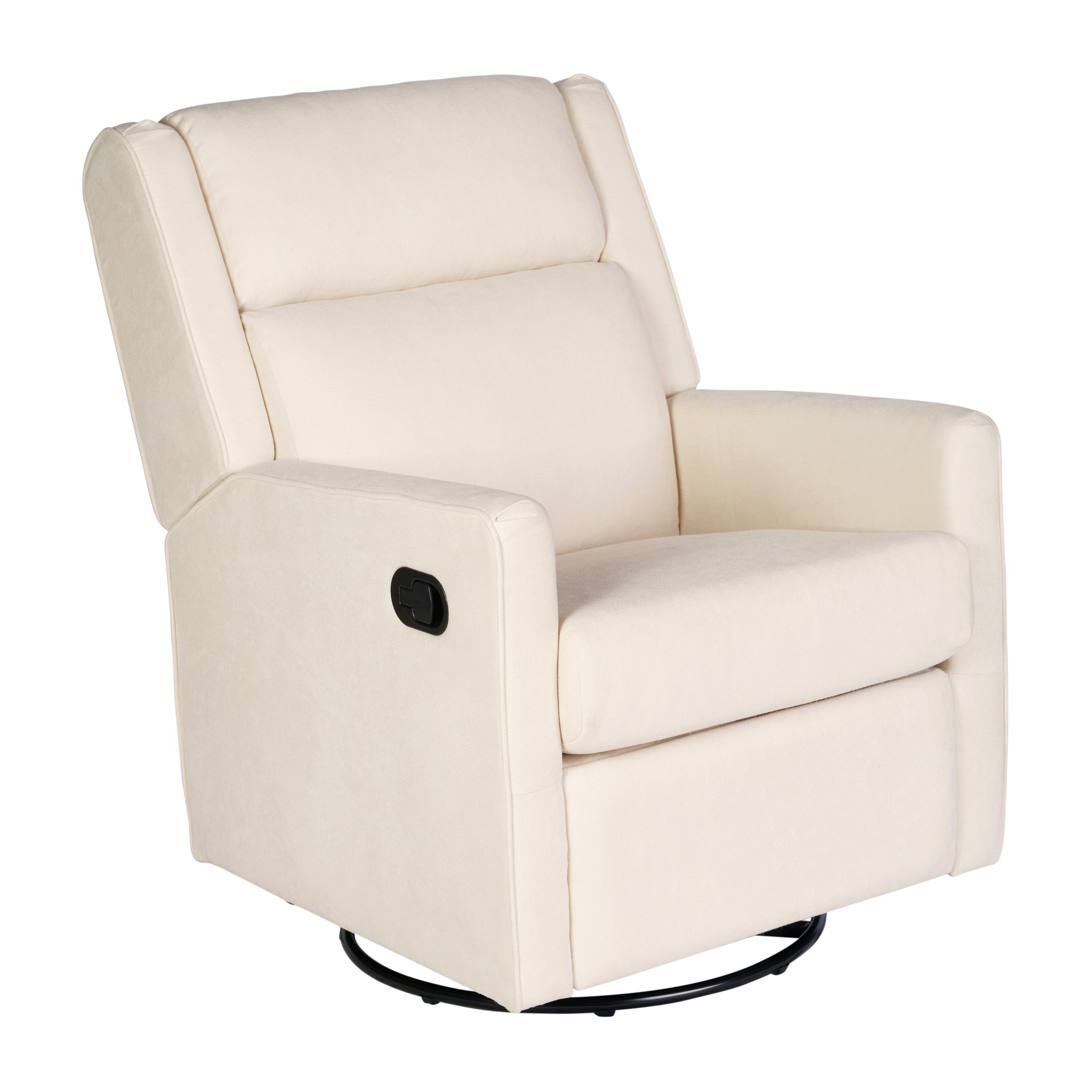 Cash Swivel Glider Rocker Recliner Chair, Manual 360 Degree Swivel Recliner Perfect for Living Room, Bedroom, or Nursery in Cream Upholstery
