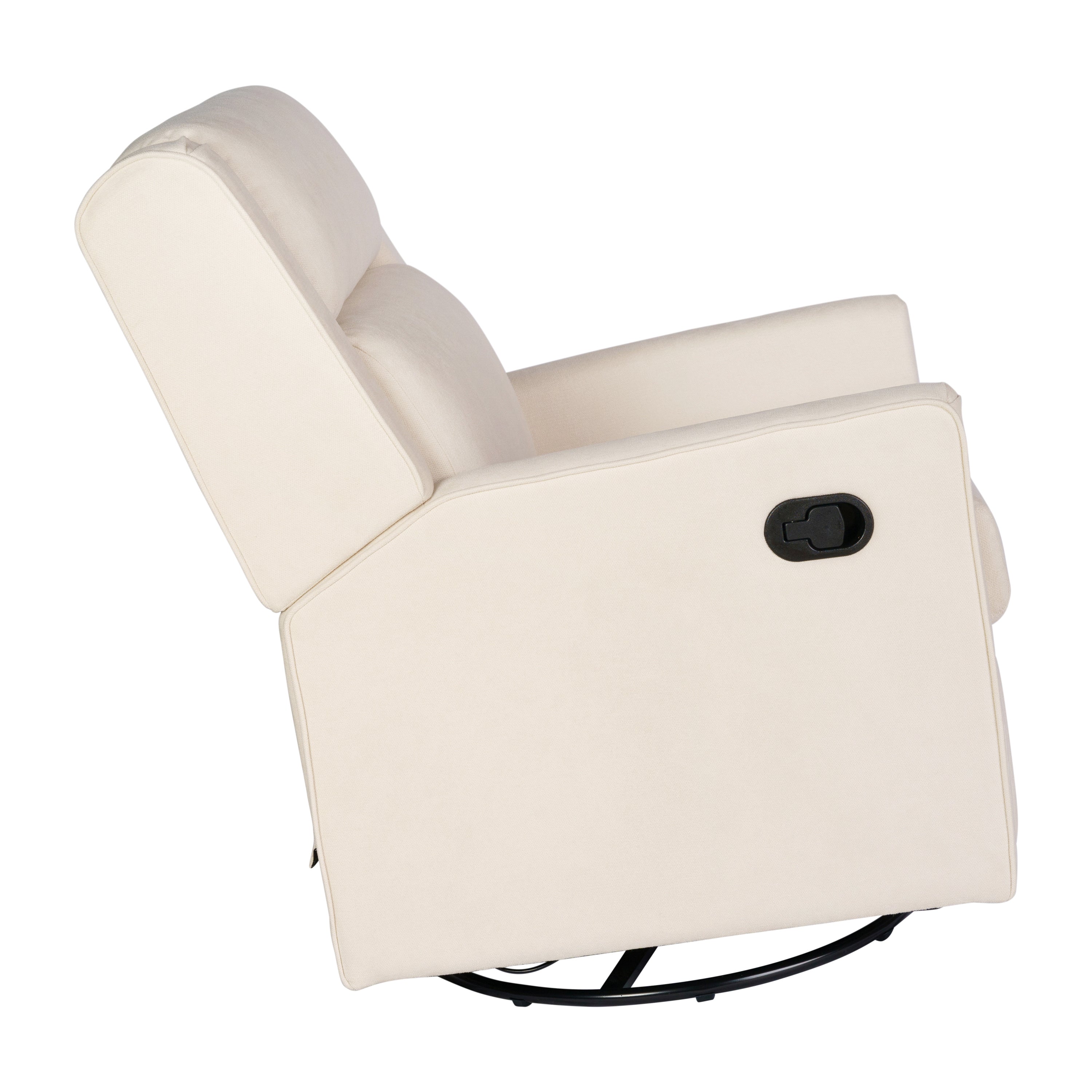 Cash Swivel Glider Rocker Recliner Chair, Manual 360 Degree Swivel Recliner Perfect for Living Room, Bedroom, or Nursery in Cream Upholstery