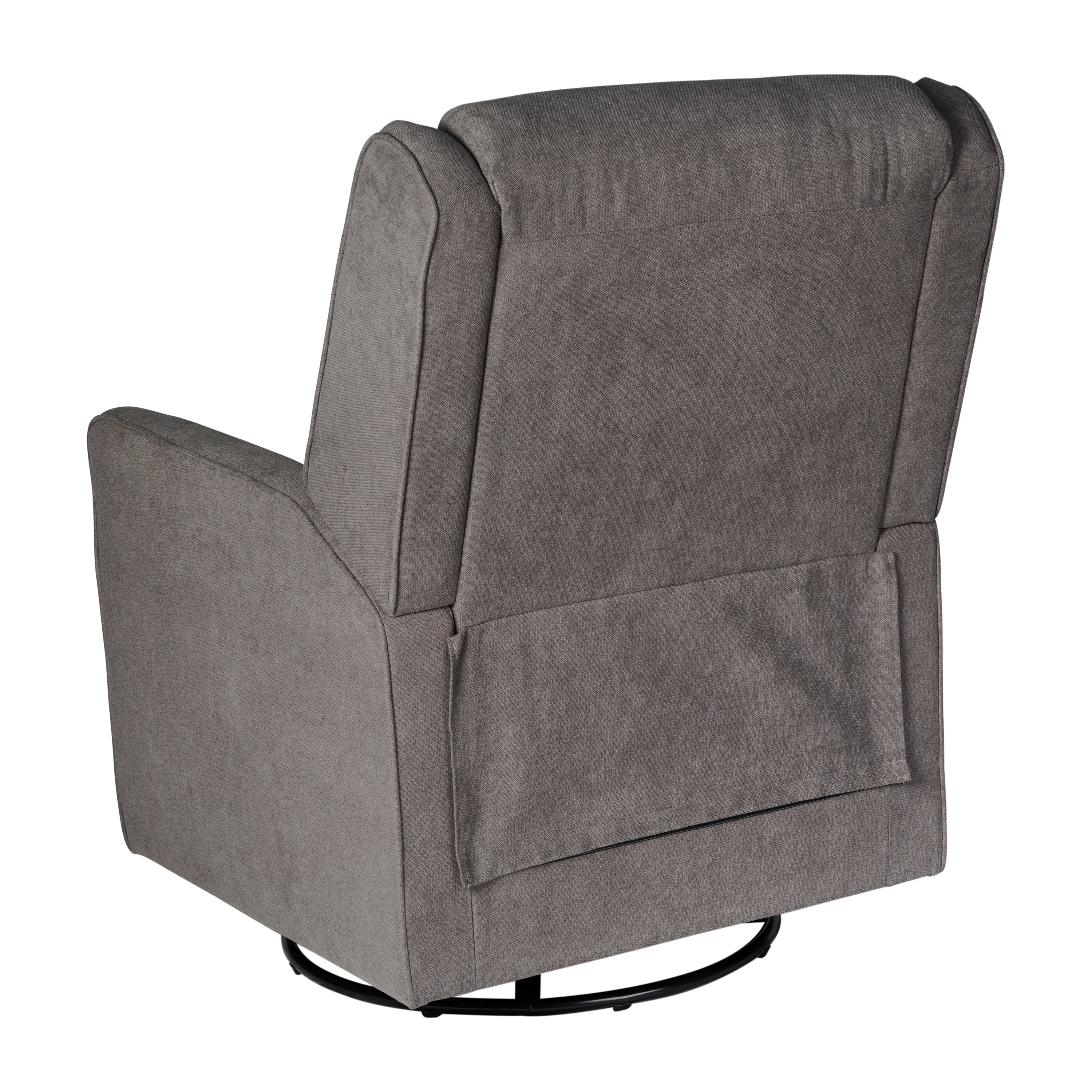 Cash Swivel Glider Rocker Recliner Chair, Manual 360 Degree Swivel Recliner Perfect for Living Room, Bedroom, or Nursery in Dark Gray Upholstery