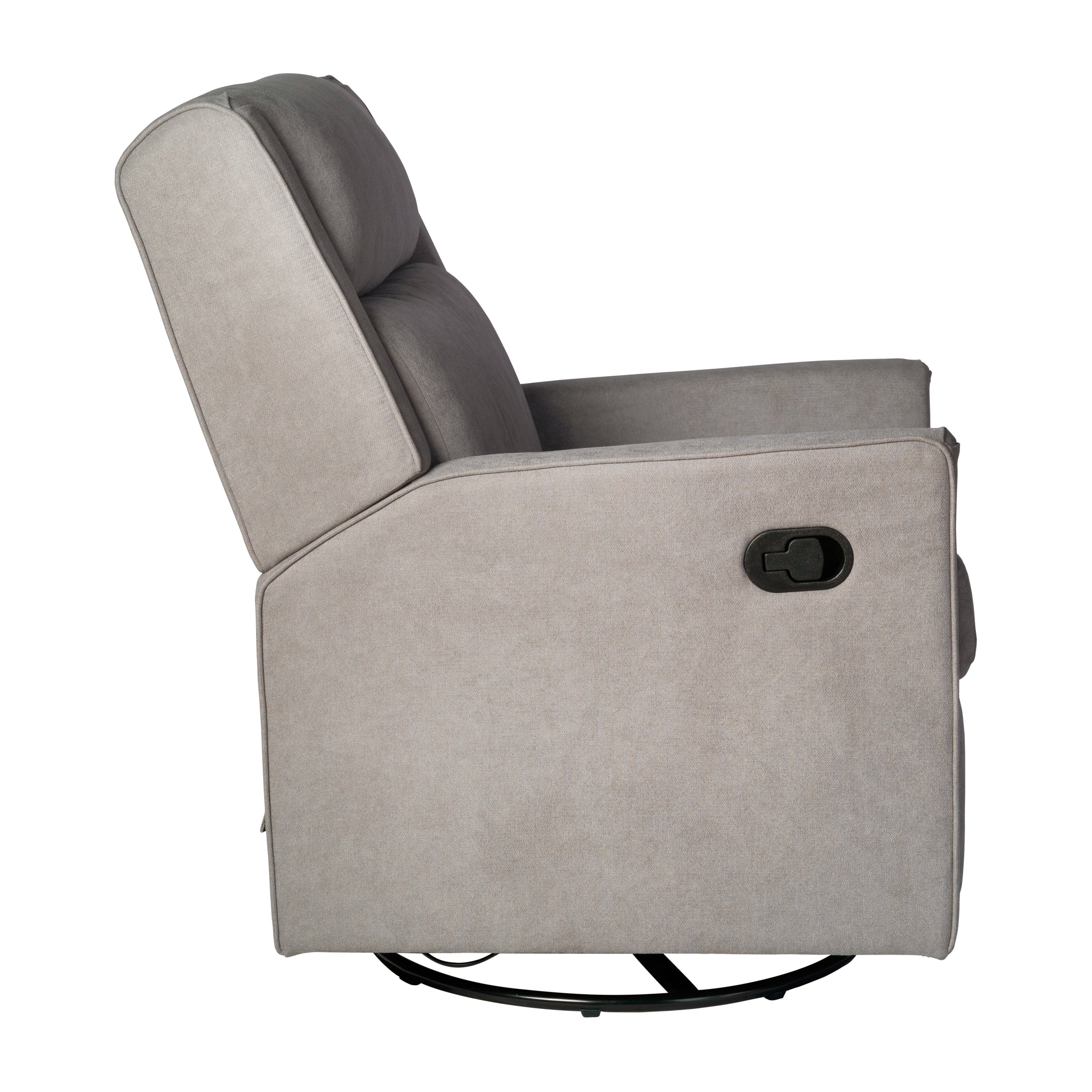 Cash Swivel Glider Rocker Recliner Chair, Manual 360 Degree Swivel Recliner Perfect for Living Room, Bedroom, or Nursery in Light Gray Upholstery