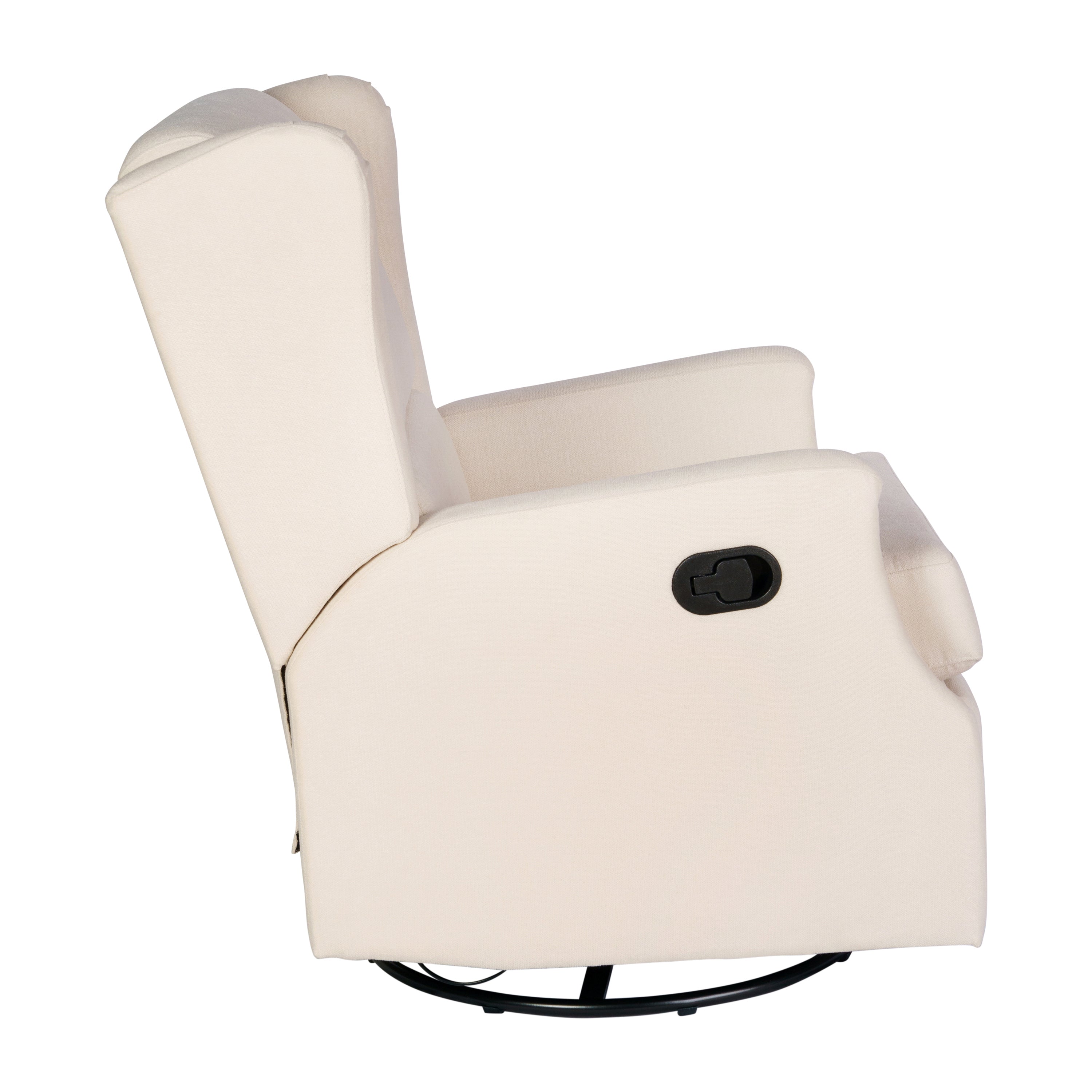 Omma Swivel Glider Rocker Recliner Chair, Manual 360 Degree Swivel Wingback Recliner Perfect for Living Room, Bedroom, or Nursery in Cream