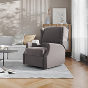 Omma Swivel Glider Rocker Recliner Chair, Manual 360 Degree Swivel Wingback Recliner Perfect for Living Room, Bedroom, or Nursery in Dark Gray