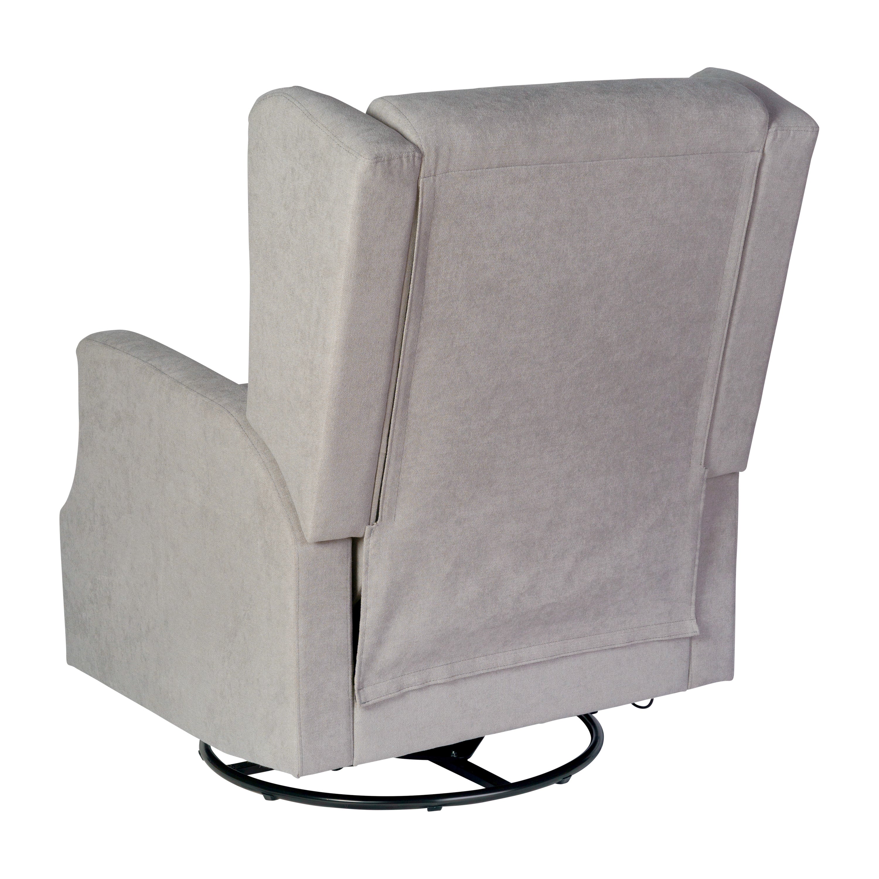 Omma Swivel Glider Rocker Recliner Chair, Manual 360 Degree Swivel Wingback Recliner Perfect for Living Room, Bedroom, or Nursery in Light Gray