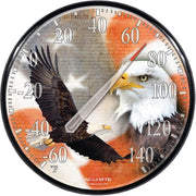 Acurite 12.5 In. Dia. Plastic Dial Eagle/Flag Indoor & Outdoor Thermometer