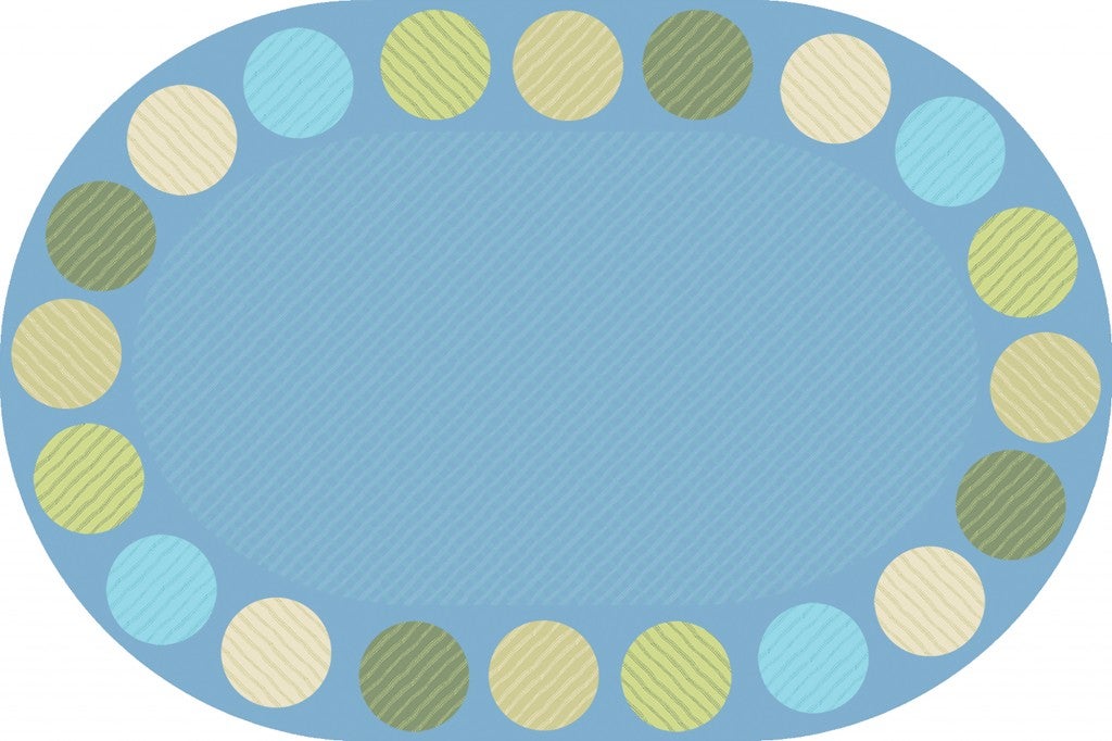 Calming Colors Open Seating Rug - 6ft x 9ft - Oval - Light Blue