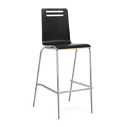 OfficeSource Rowan Square Bentwood Bar Height Café Stool - Set of 2 - Carbon Gray