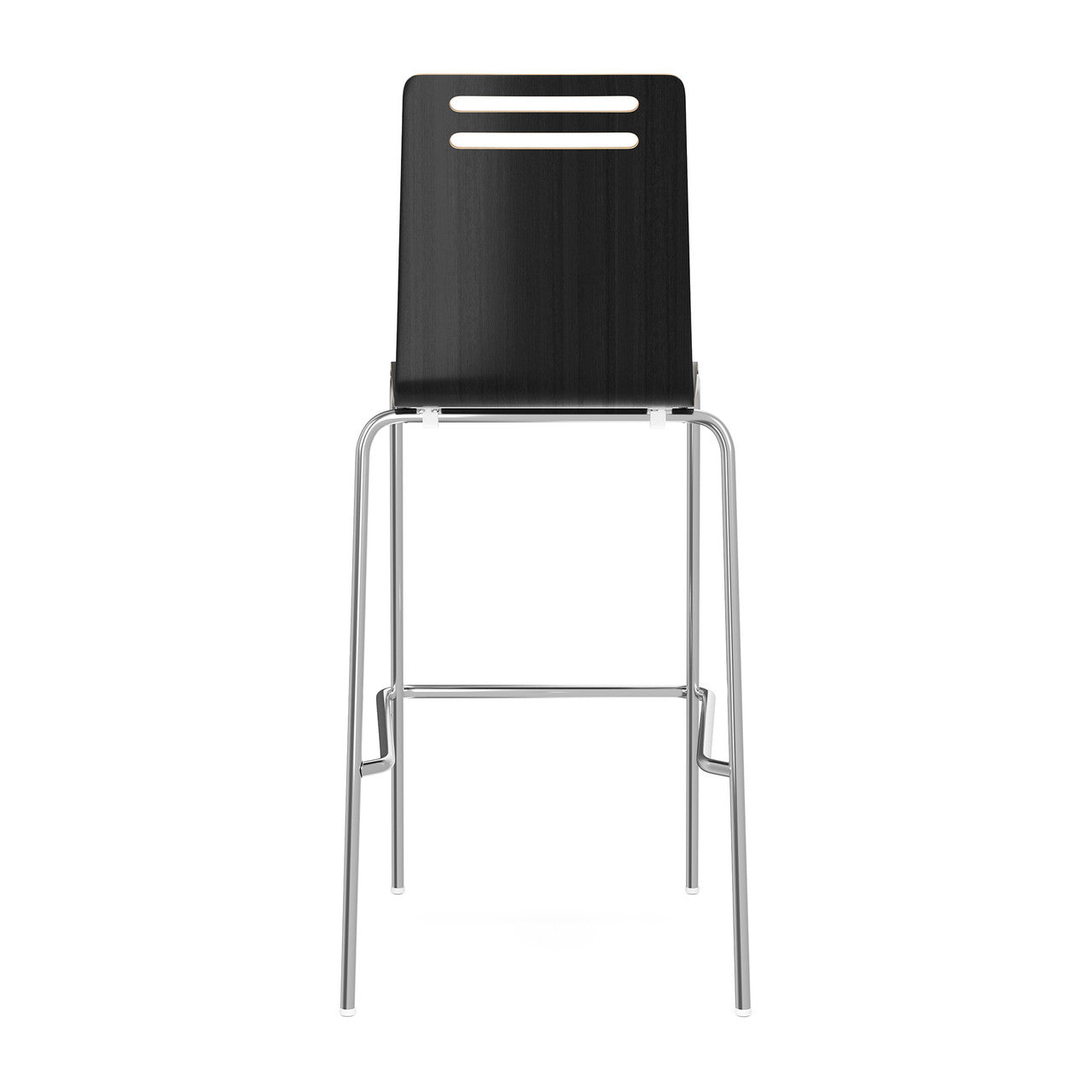OfficeSource Rowan Square Bentwood Bar Height Café Stool - Set of 2 - Carbon Gray