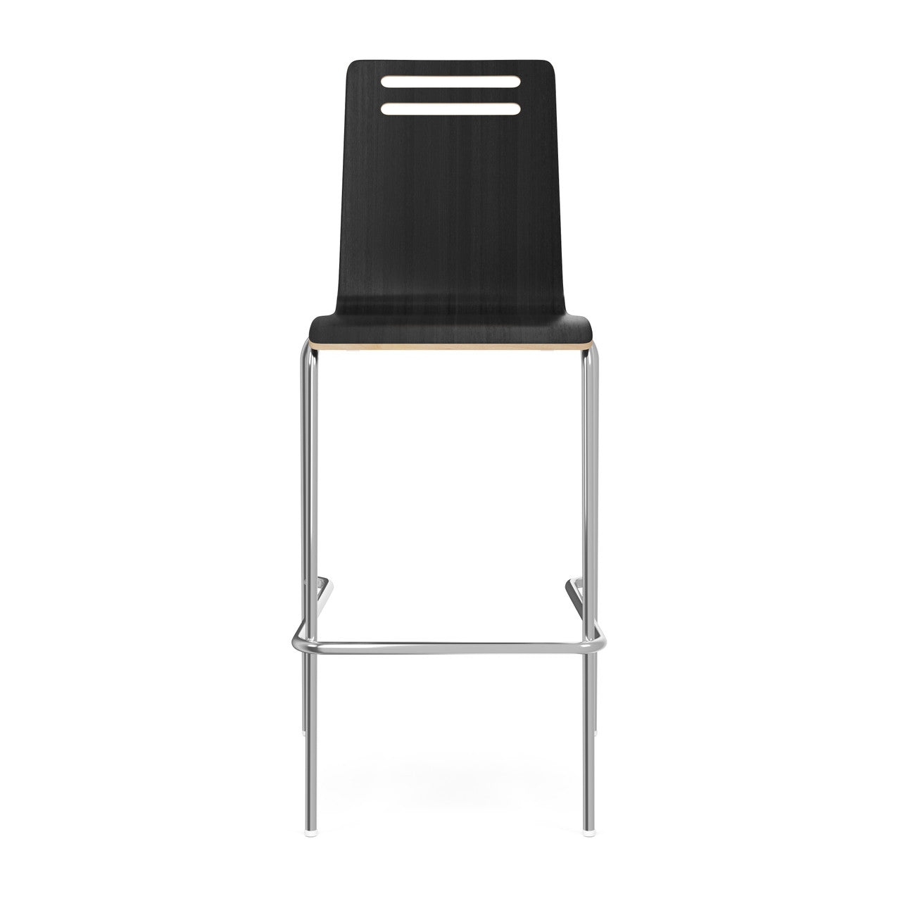 OfficeSource Rowan Square Bentwood Bar Height Café Stool - Set of 2 - Carbon Gray
