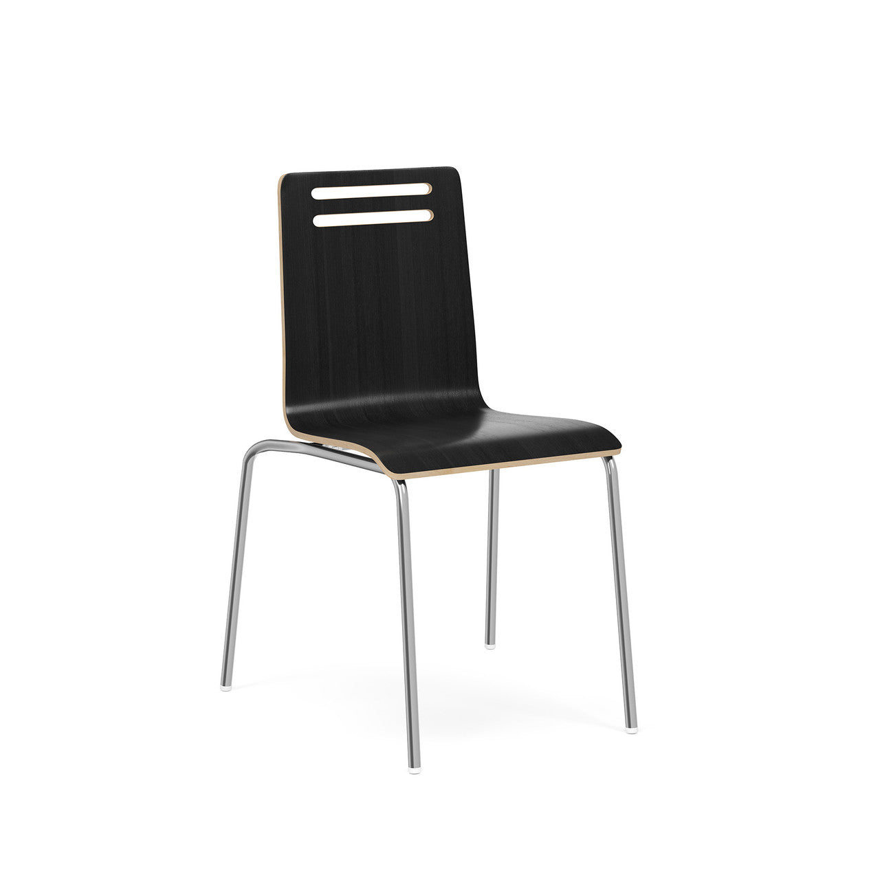 OfficeSource Rowan Square Bentwood Standard Height Café Chair - Set of 2 - Carbon Gray