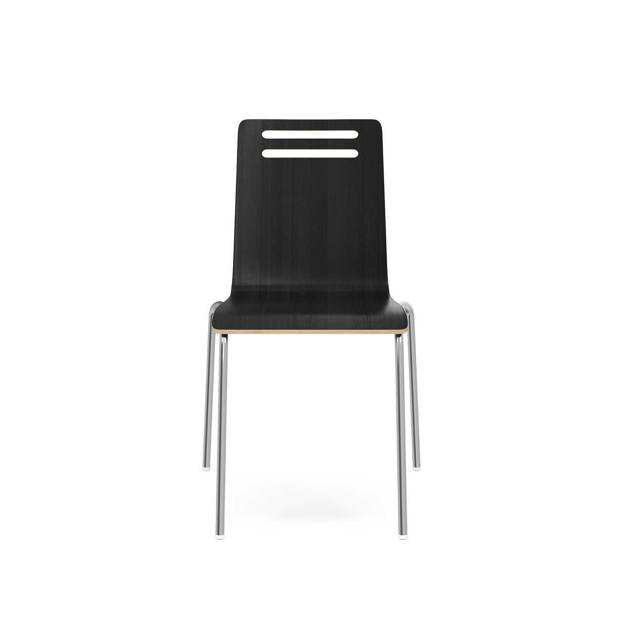 OfficeSource Rowan Square Bentwood Standard Height Café Chair - Set of 2 - Carbon Gray