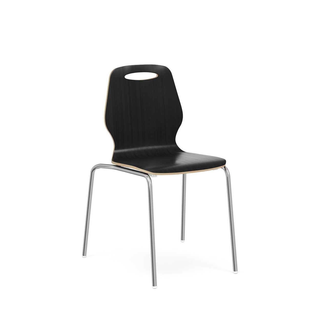 OfficeSource Shay Hourglass Bentwood Standard Height Café Chair - Set of 2 - Carbon Gray