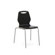 OfficeSource Shay Hourglass Bentwood Standard Height Café Chair - Set of 2 - Carbon Gray