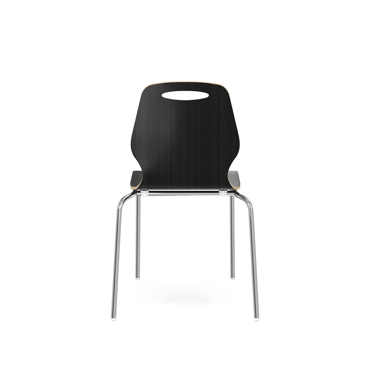 OfficeSource Shay Hourglass Bentwood Standard Height Café Chair - Set of 2 - Carbon Gray
