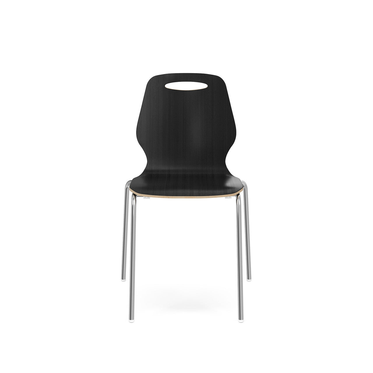 OfficeSource Shay Hourglass Bentwood Standard Height Café Chair - Set of 2 - Carbon Gray