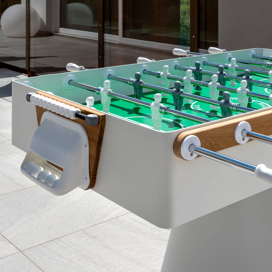 Ciclope Foosball Table with Entertainment Top & Premium Cover, White