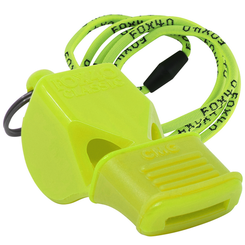 Classic CMG Safety W/ Breakaway Lanyard Whistle - NEON YELLOW