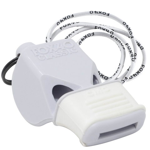 Classic CMG Safety W/ Breakaway Lanyard Whistle - WHITE