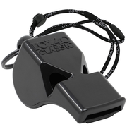 Classic Safety W/ Breakaway Lanyard Whistle - BLACK