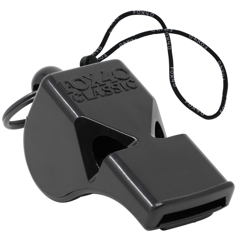 Classic Official W/ Wrist Lanyard Whistle - BLACK