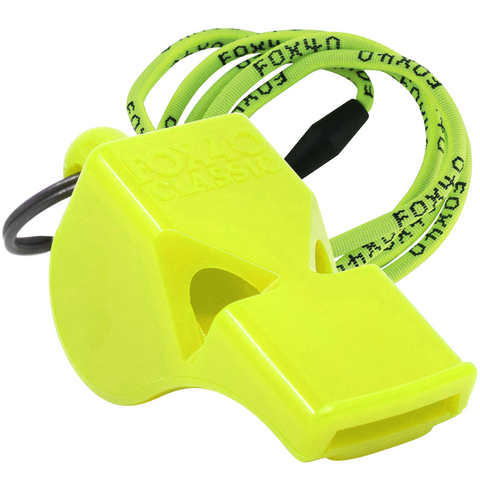 Classic Safety W/ Breakaway Lanyard Whistle - NEON YELLOW