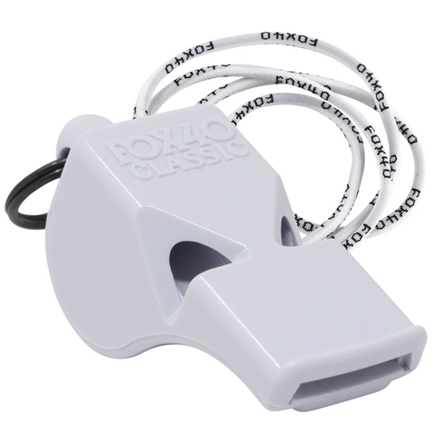 Classic Safety W/ Breakaway Lanyard Whistle - WHITE