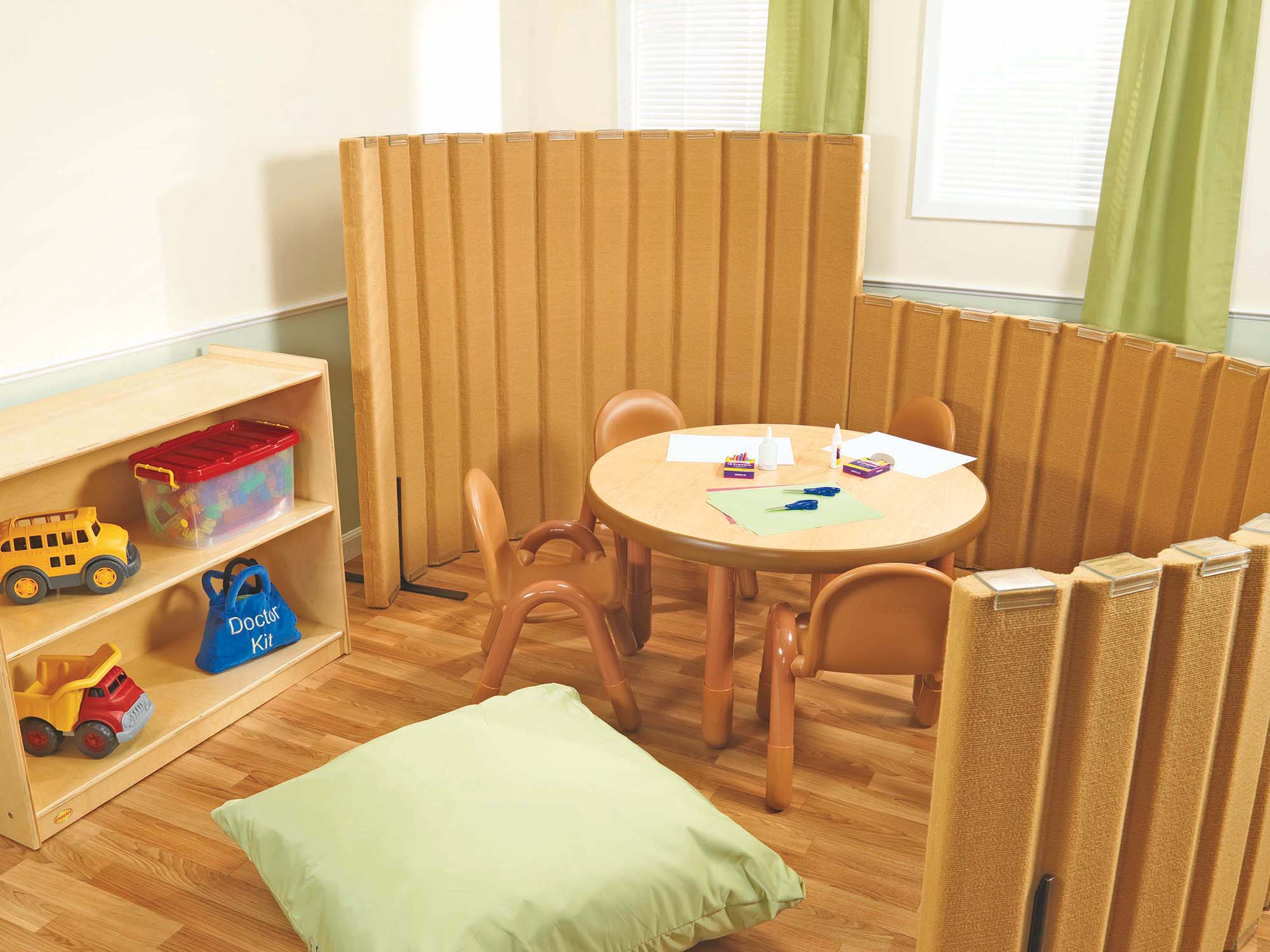Quiet Divider with Sound Sponge 30" x 10' Wall - Natural Tan