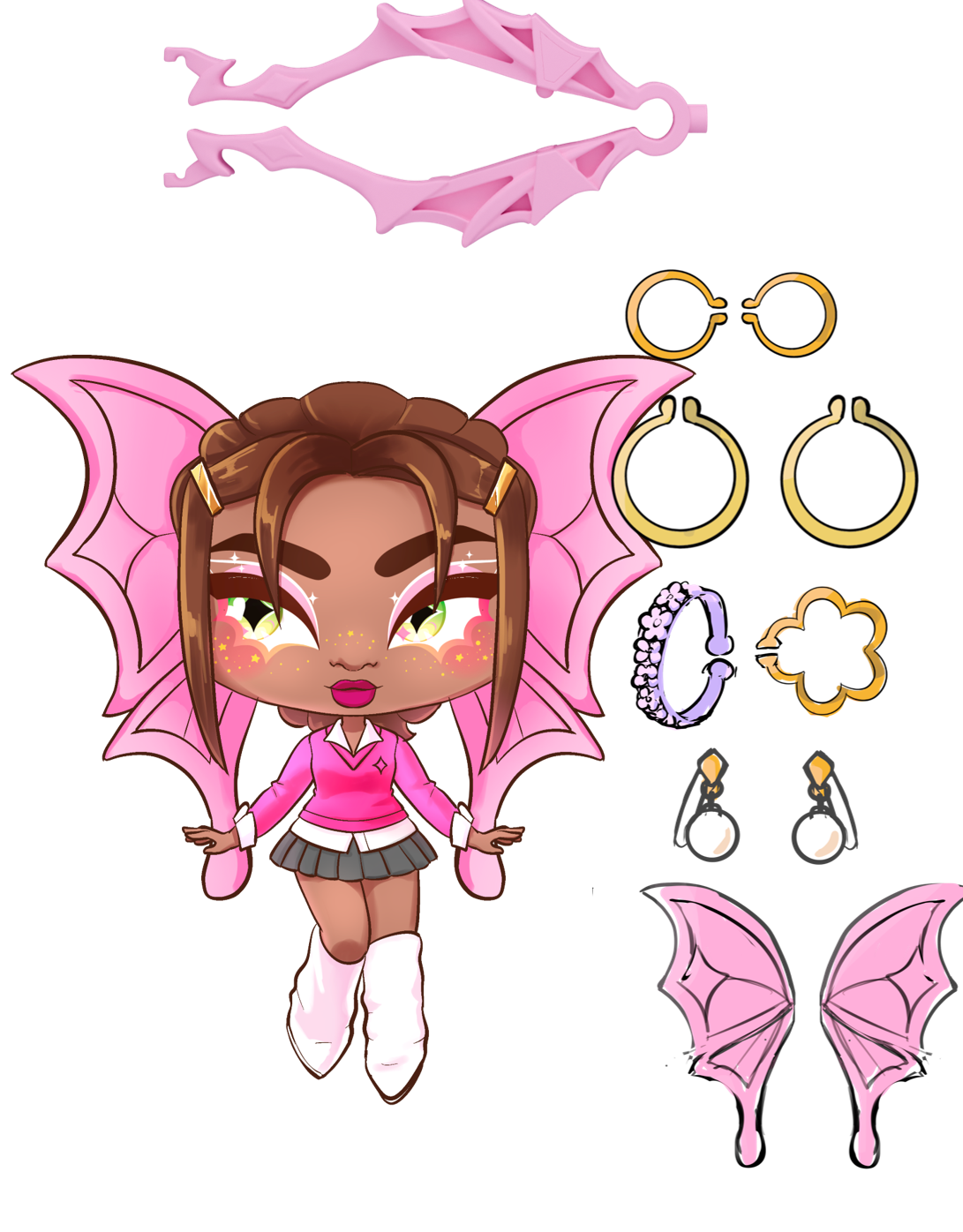 Fiercelings - Keychain Assortment  contains Riot , Coco, Mintie, Luna