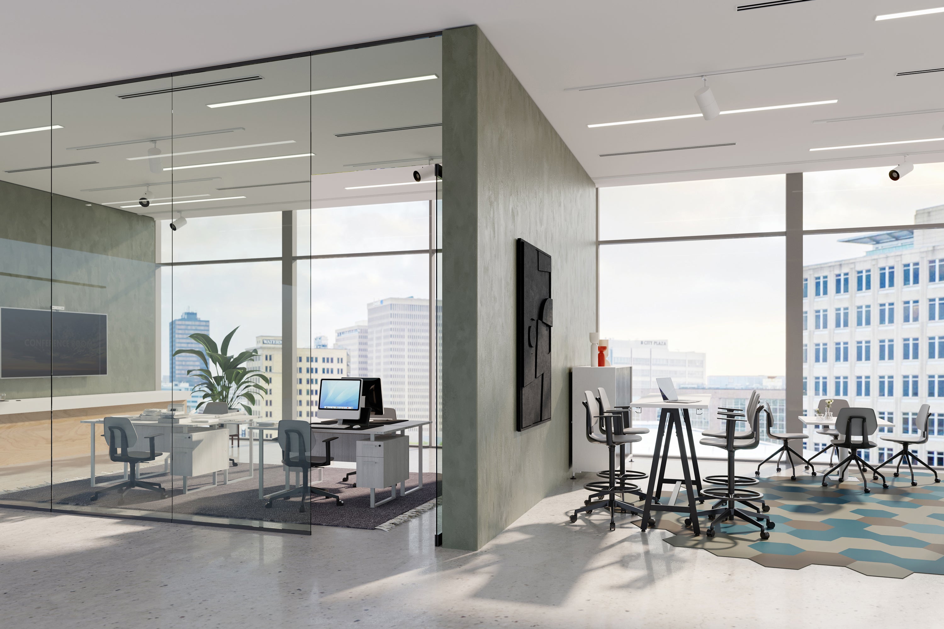 Mirella Desk W/ Built In Ped